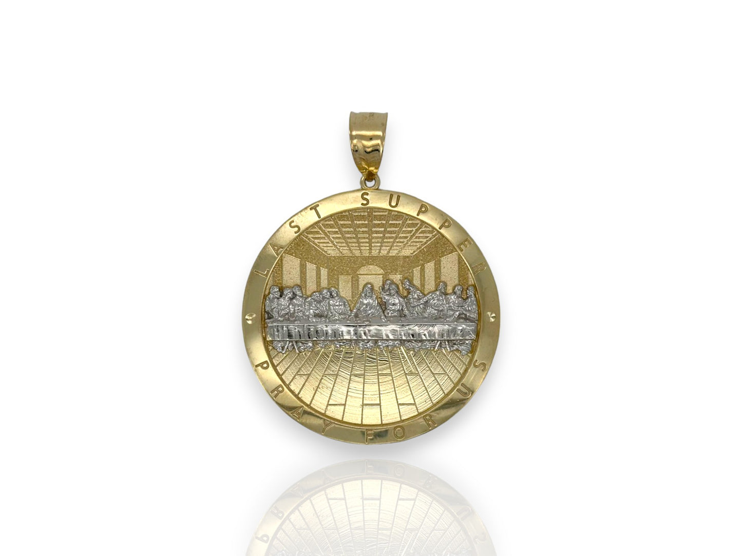 Last Supper Medallion Pendant - 10k Yellow Gold