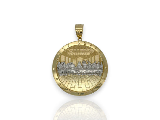 Colgante con medallón de la Última Cena - Oro amarillo de 10 k