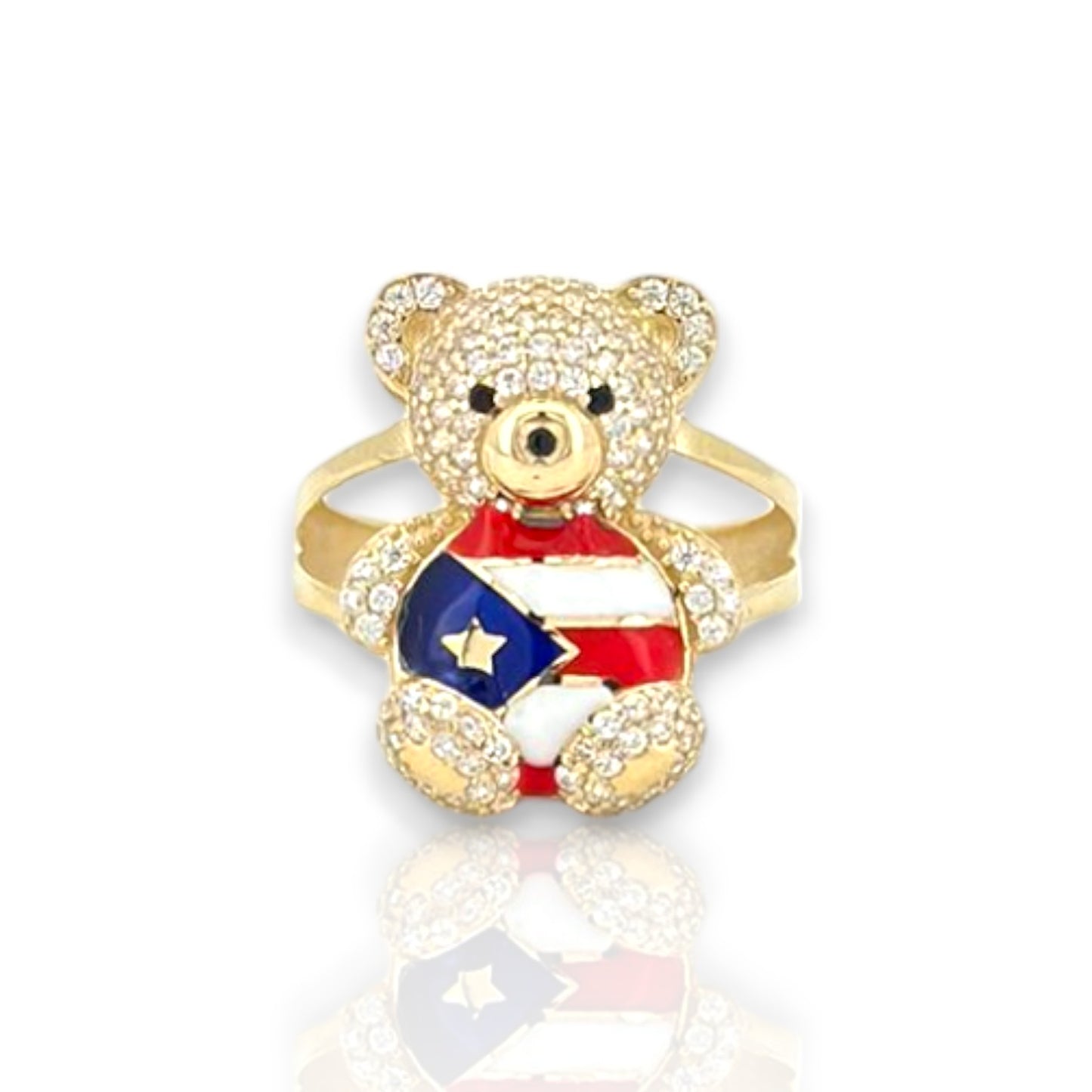 Puerto Rico CZ Ring - 14K Yellow Gold