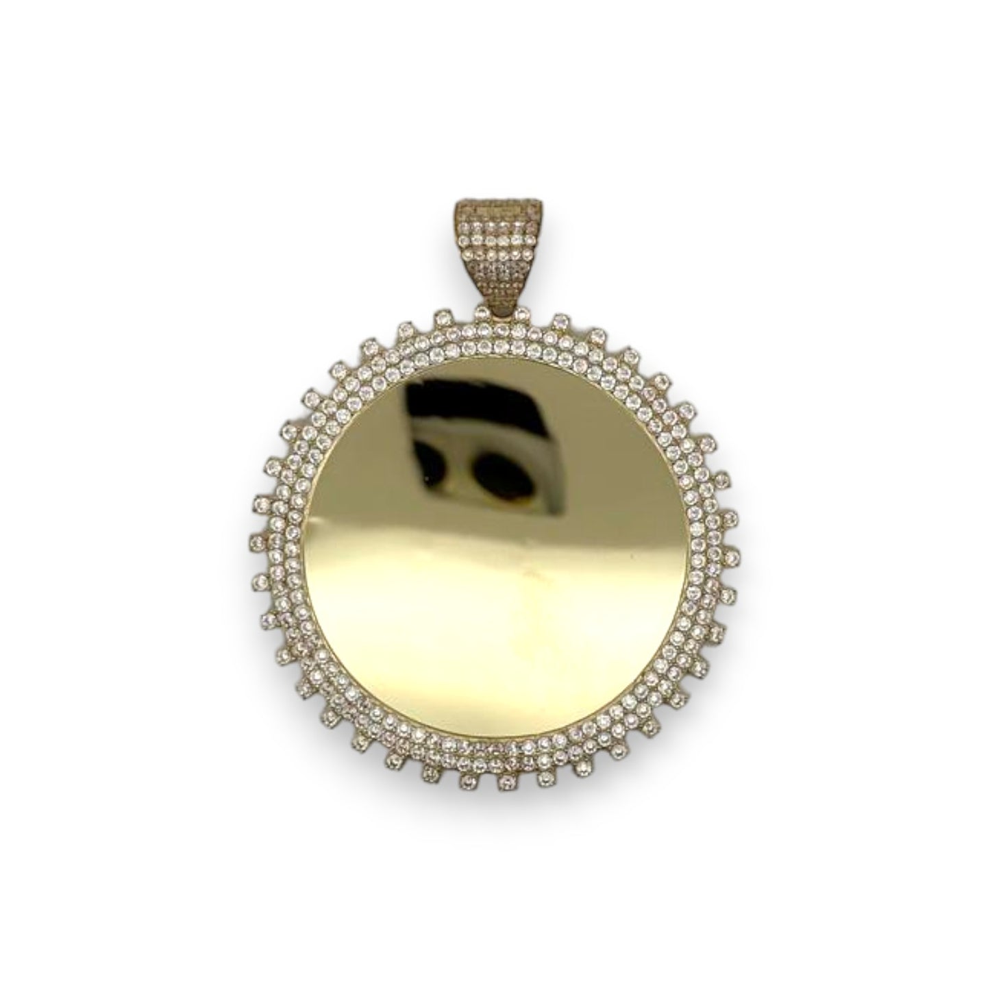 Circle Custom Picture Pendant - 10K Yellow Gold