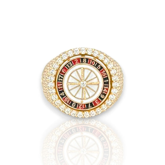 Casino CZ Ring - 14K Yellow Gold