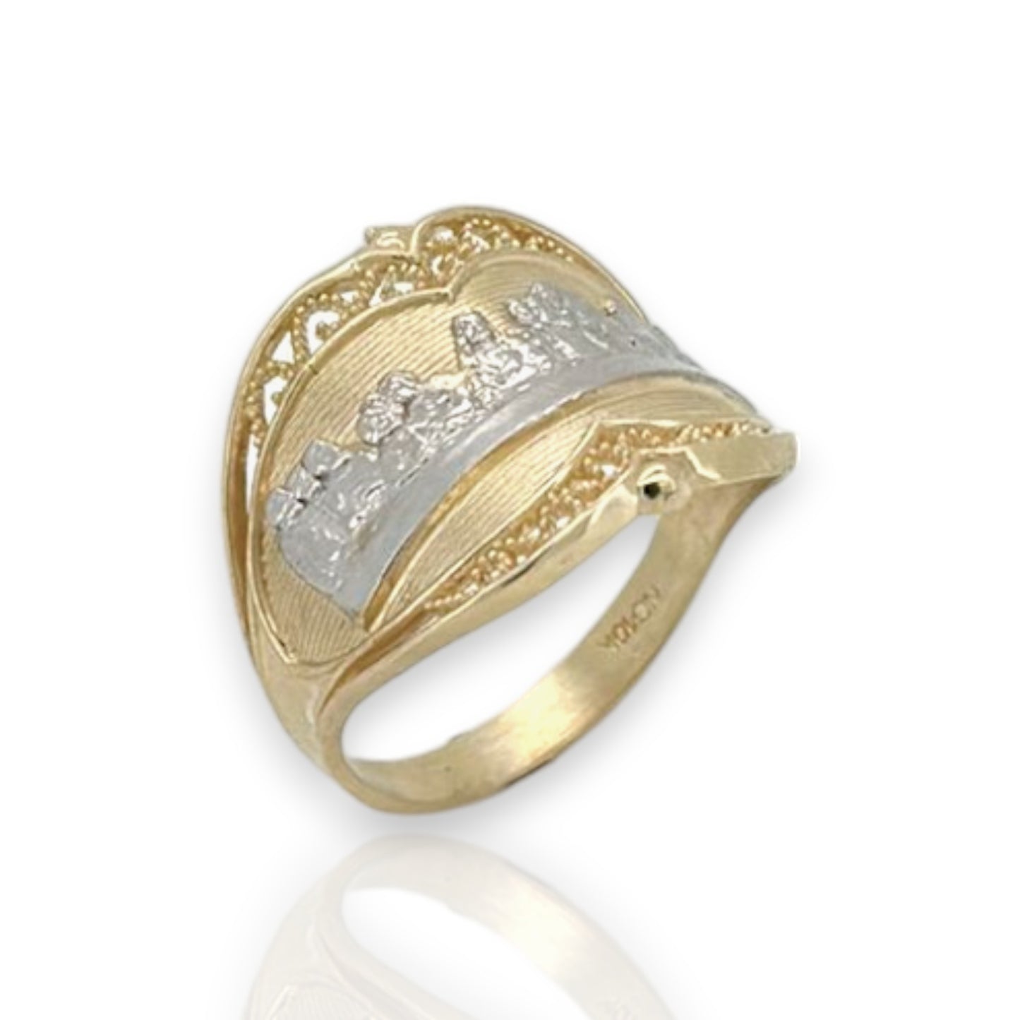 Rectangle Unisex Last Supper Ring - 10K Yellow Gold
