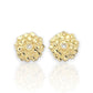 Round Nugget ZC Stud Earrings - 10K Yellow Gold