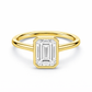 14K Emerald Solitaire — Bezel Set