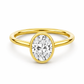 14K Oval Solitaire — Bezel Set