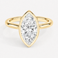 14K Marquise Solitaire — Bezel Set