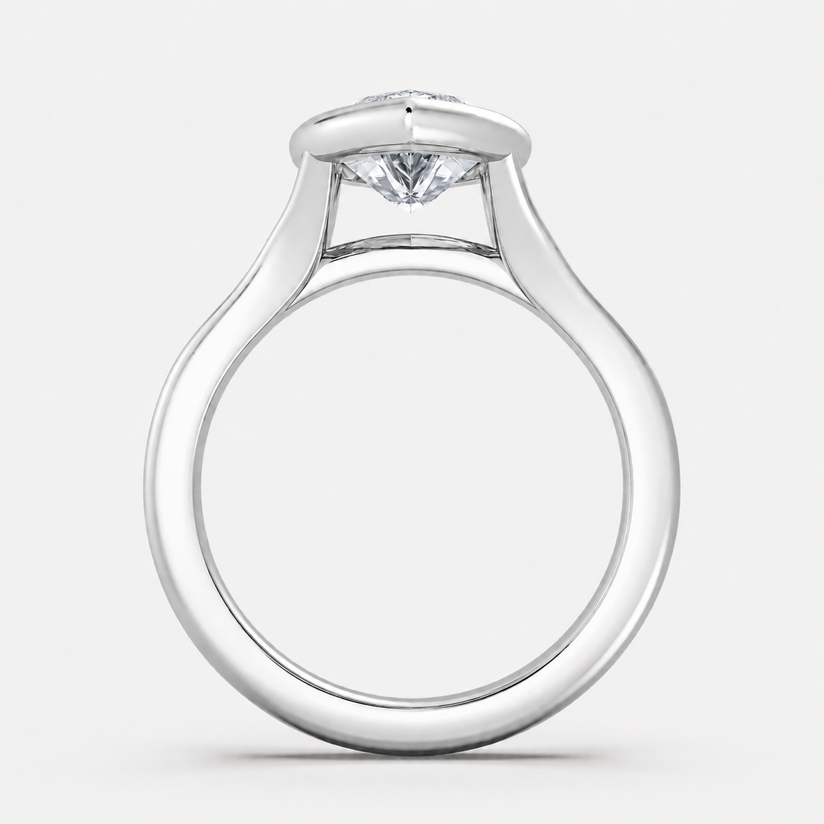 14K Marquise Solitaire — Bezel Set