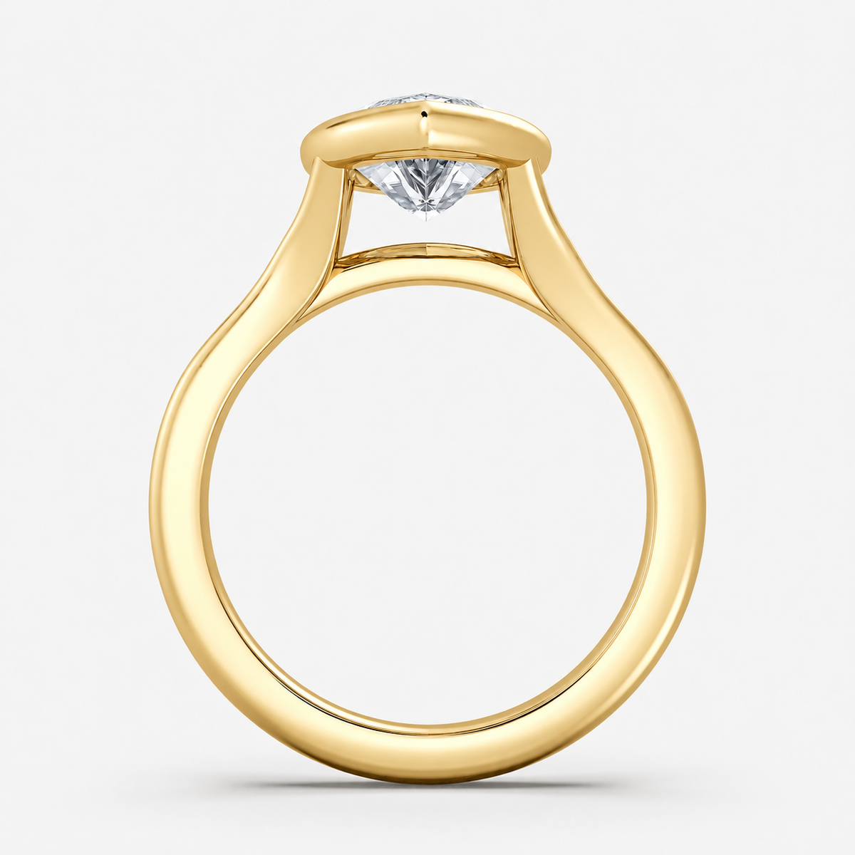 14K Marquise Solitaire — Bezel Set