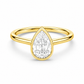 14K Pear Solitaire — Bezel Set
