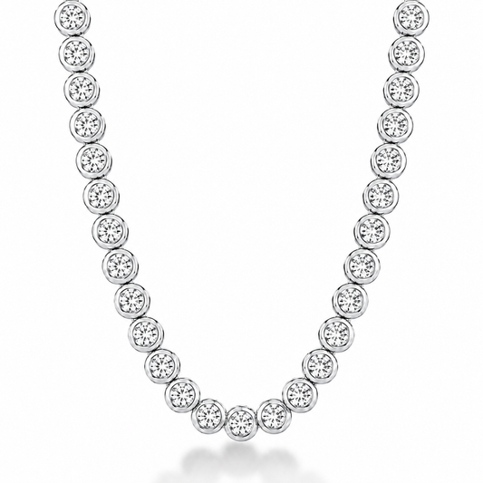 14K Bezel Tennis Necklace