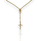 Diamond-Cut Cross Rosary Crucifix Chain Necklace 10K Yellow Gold