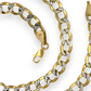 Collar de cadena cubana con eslabones pavé de dos tonos - Oro pavé amarillo de 14 quilates - Hueco