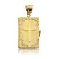 Holy Bible Locket Pendant Large Opening Book - 10K Yellow Gold