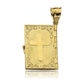 Holy Bible Locket Pendant Opening Book - 10K Yellow Gold