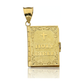 Holy Bible Locket Pendant Opening Book - 10K Yellow Gold