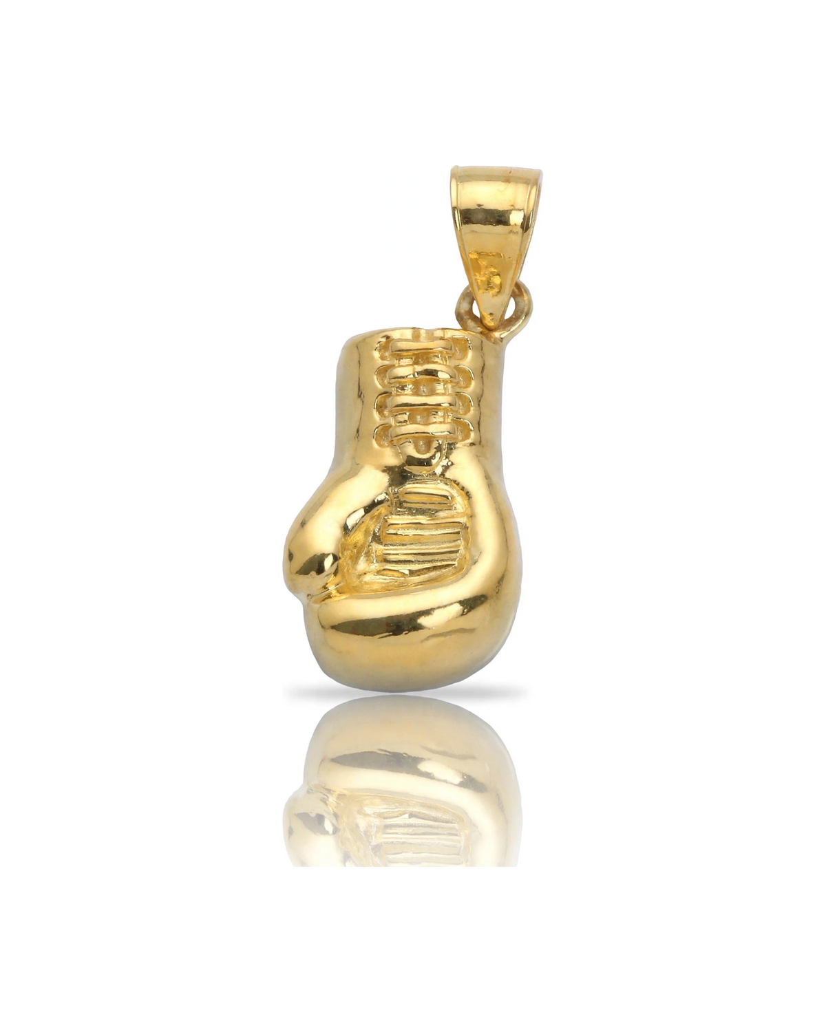 Boxing Glove Pendant with Laces - 10K Yellow Gold