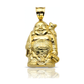 Laughing Buddha Pendant with Money Bag - 10K Yellow Gold