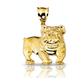 Bulldog Standing Pendant - 10K Yellow Gold