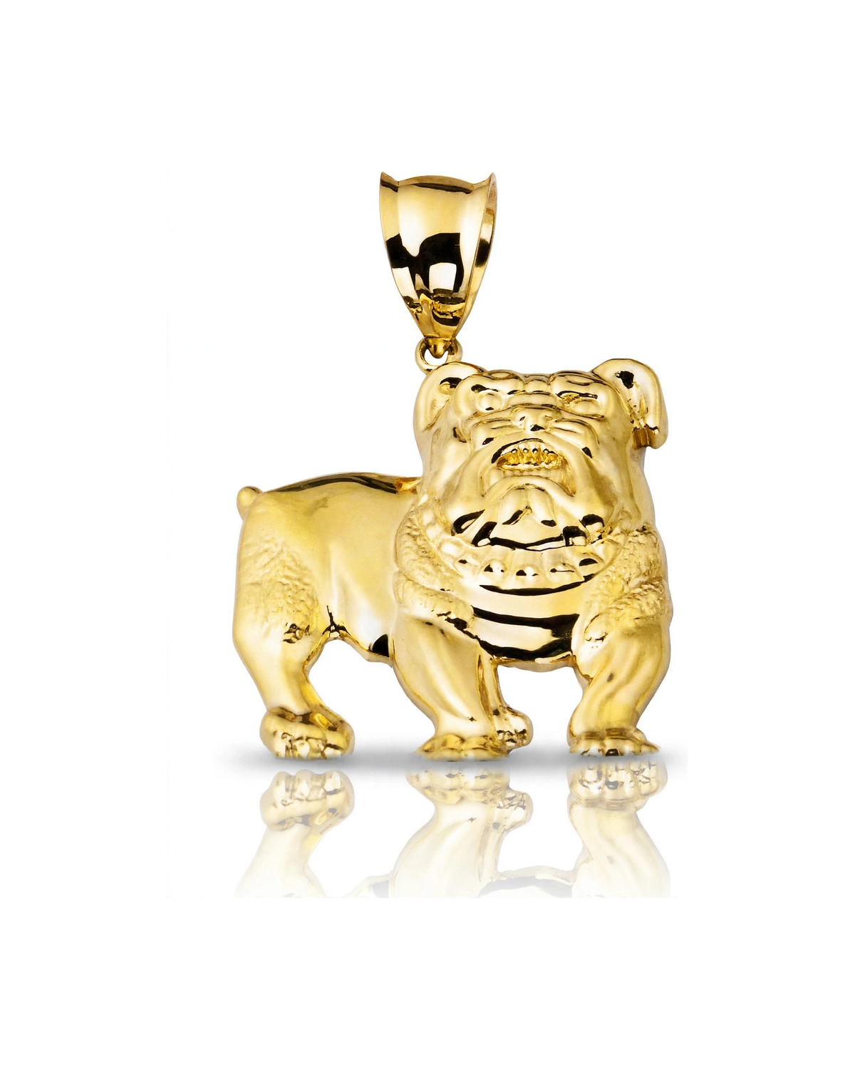 Bulldog Standing Pendant - 10K Yellow Gold