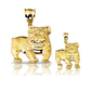 Bulldog Standing Pendant - 10K Yellow Gold