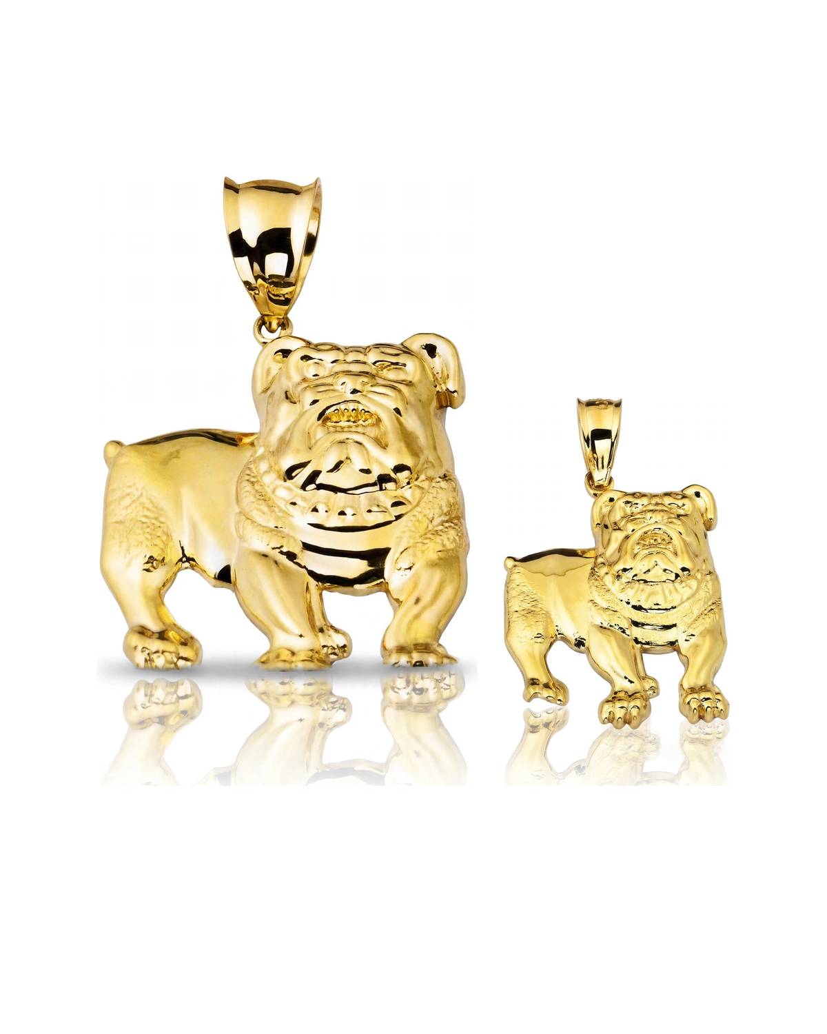 Bulldog Standing Pendant - 10K Yellow Gold