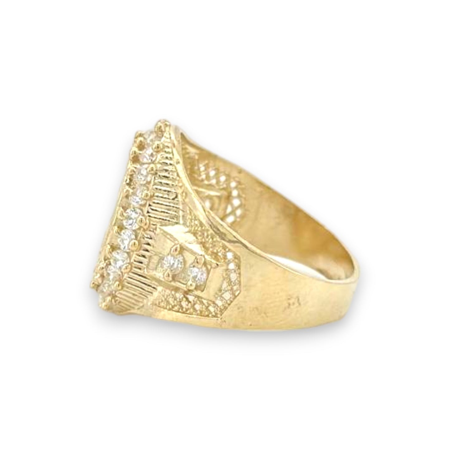 Zodiac Sign CZ Rings - 10K Yellow Gold