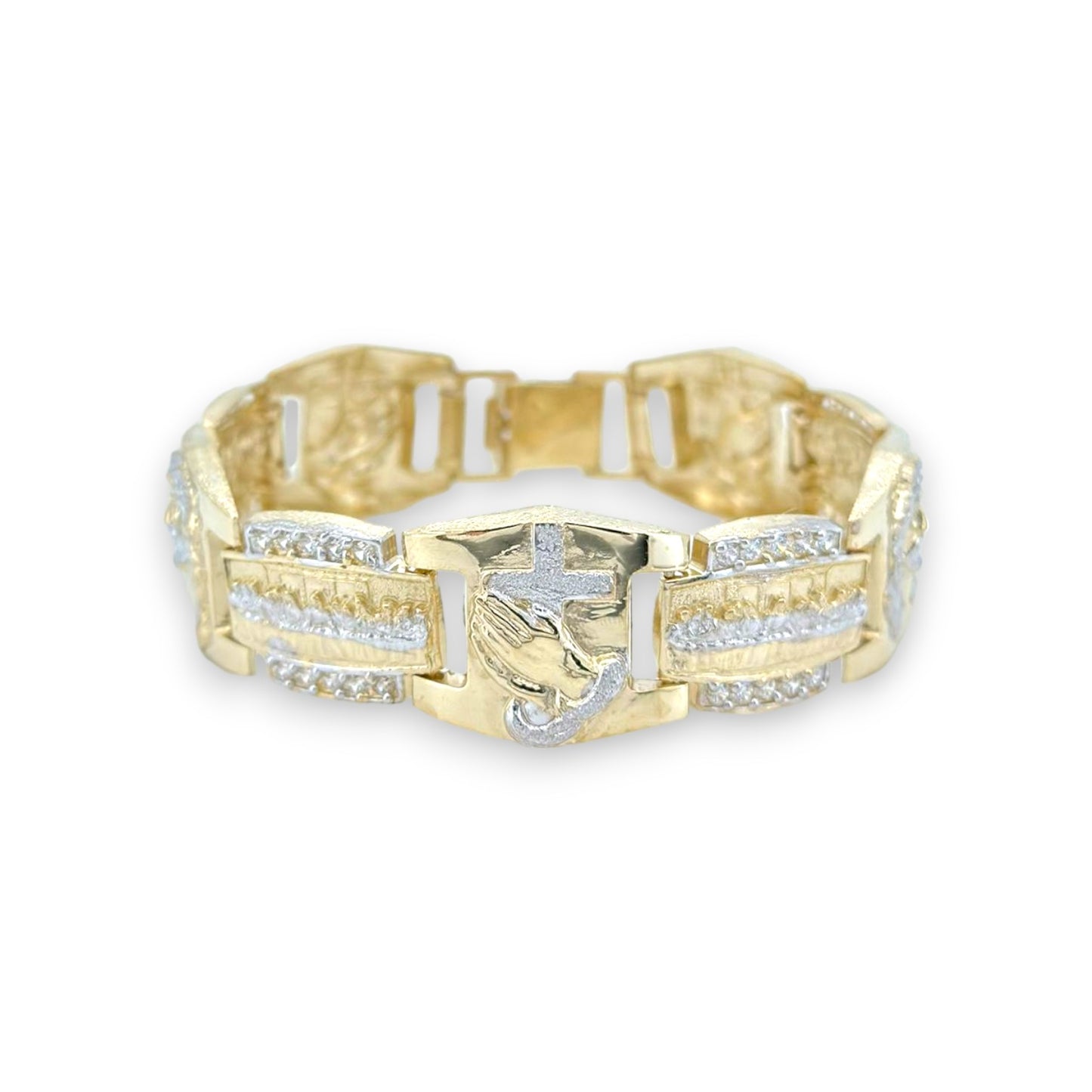 Charm "Jesus Last Supper" Bracelet - 10K Yellow Gold