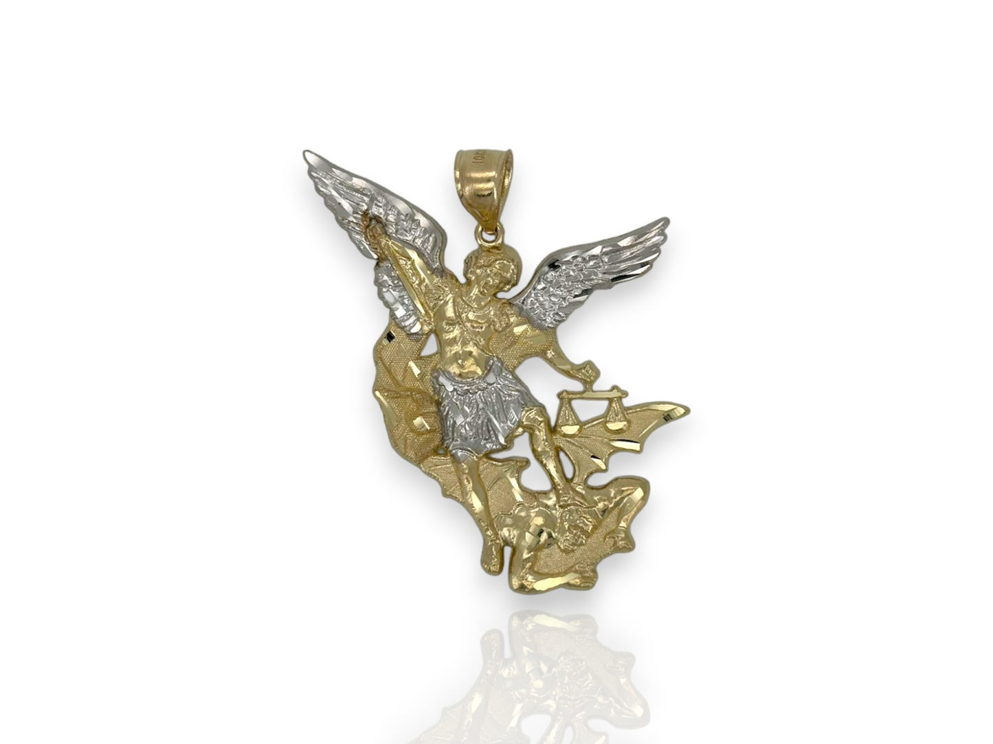 Angel vs Demon "St Michael" Pendant - 10k Yellow Gold