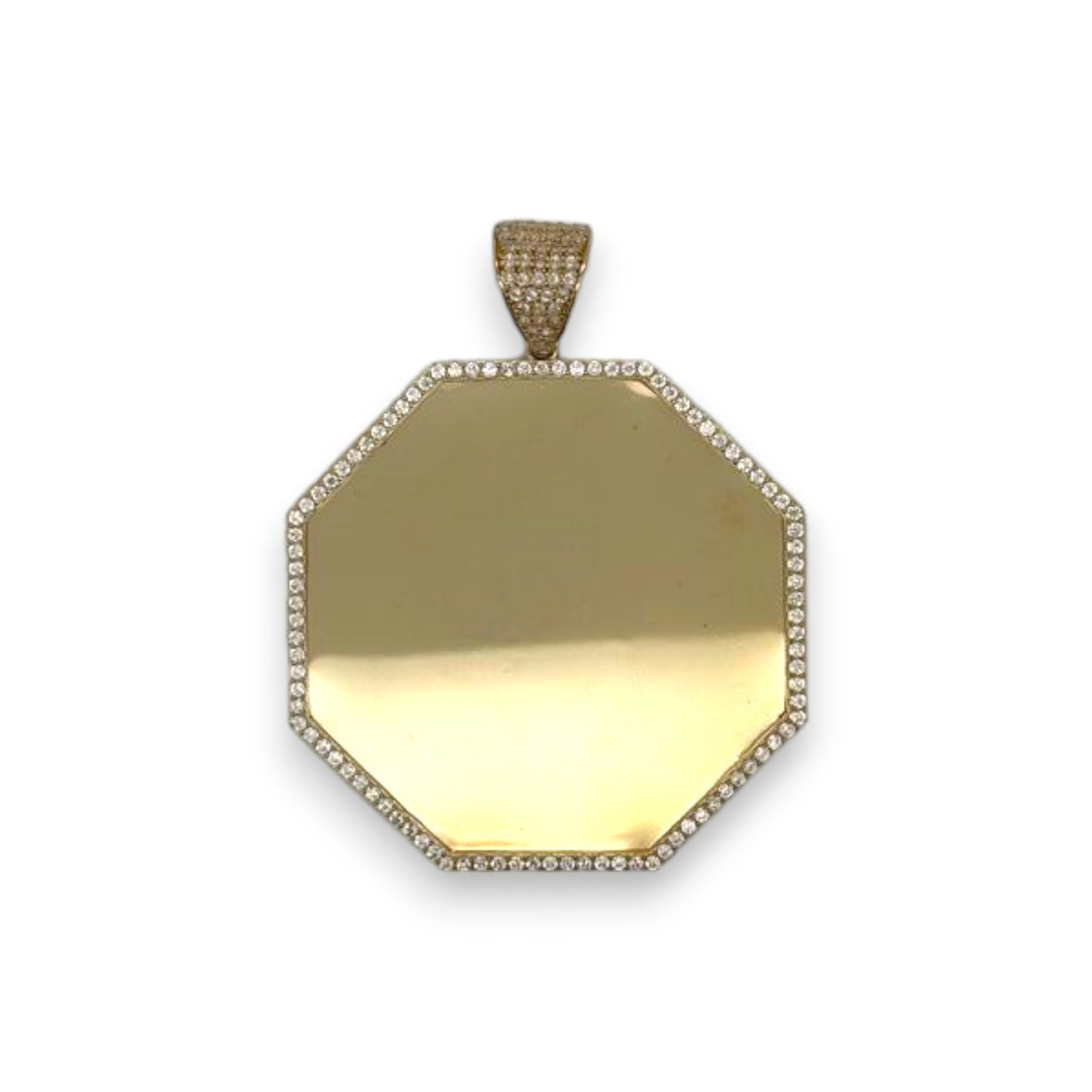 Heptagon Custom Picture Pendant - 10K Yellow Gold