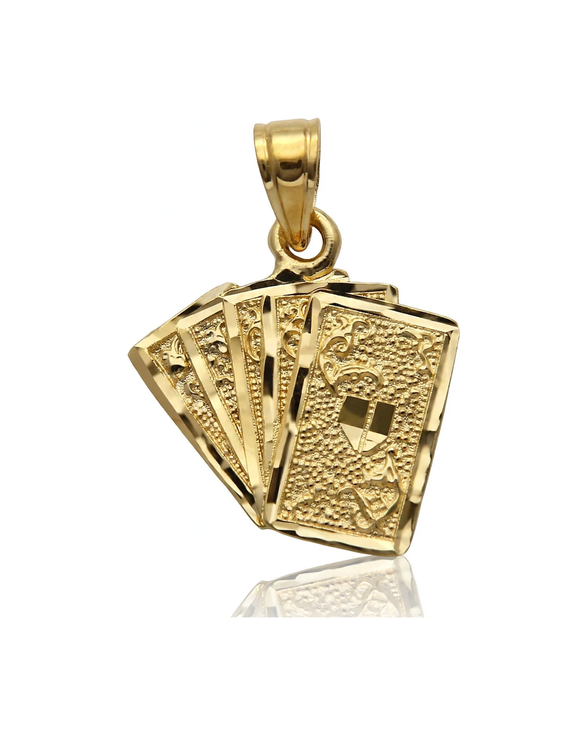 Playing Cards Pendant Fan Mini - 10K Yellow Gold