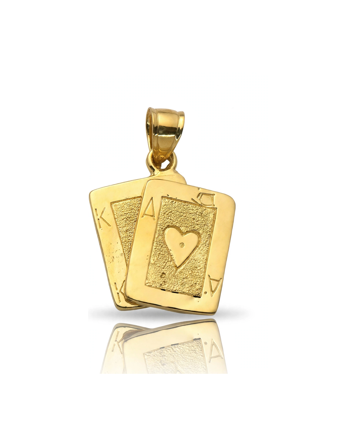 Playing Cards Pendant Two Aces - 10K Yellow Gold