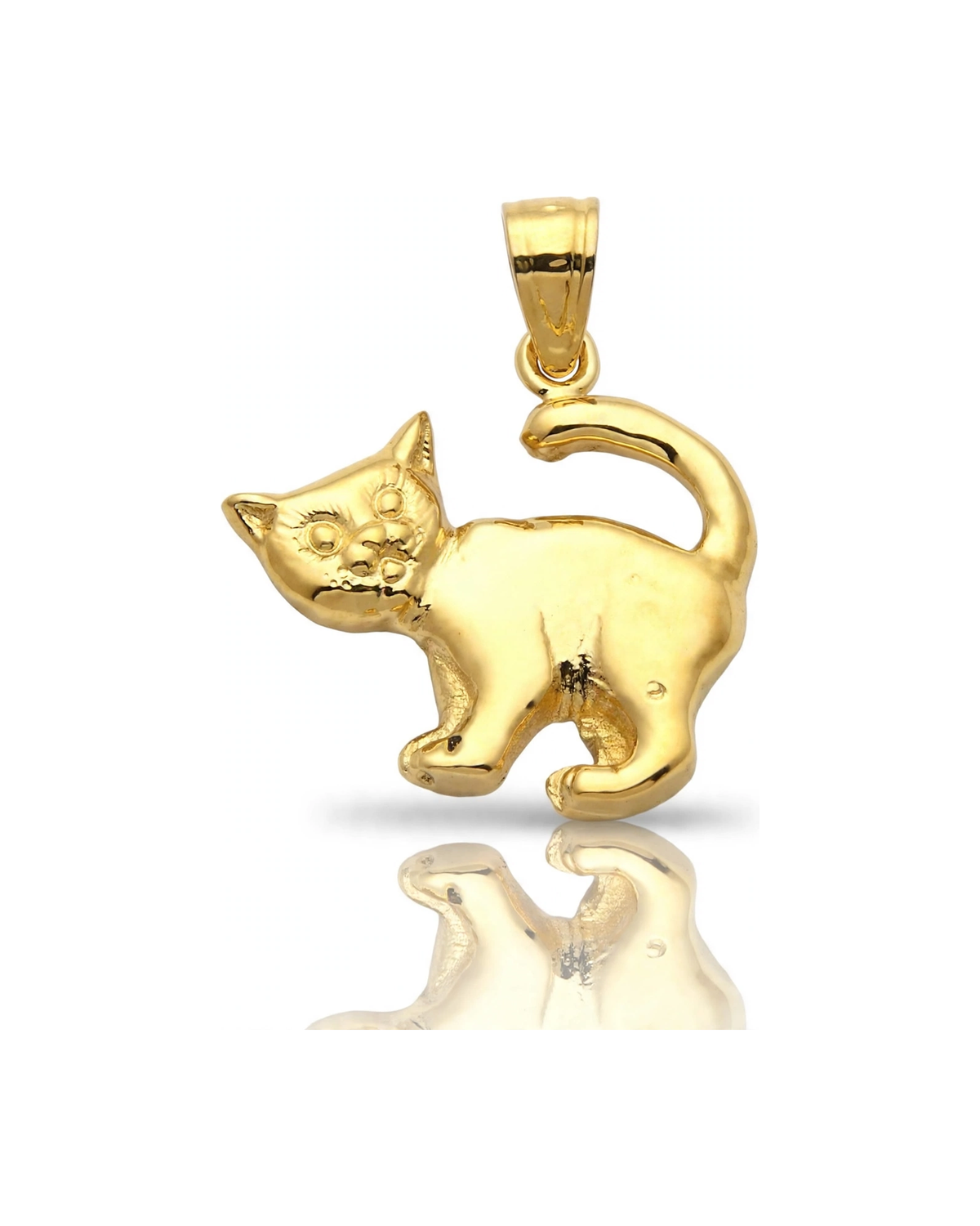 Cat Pendant Silhouette - 10K Yellow Gold