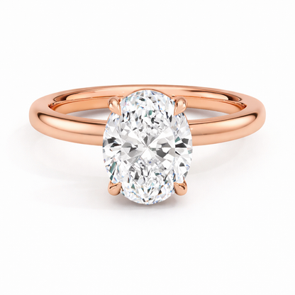 14K Oval Solitaire — Cathedral