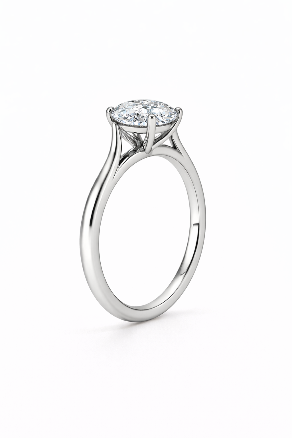 14K Round Solitaire — Cathedral