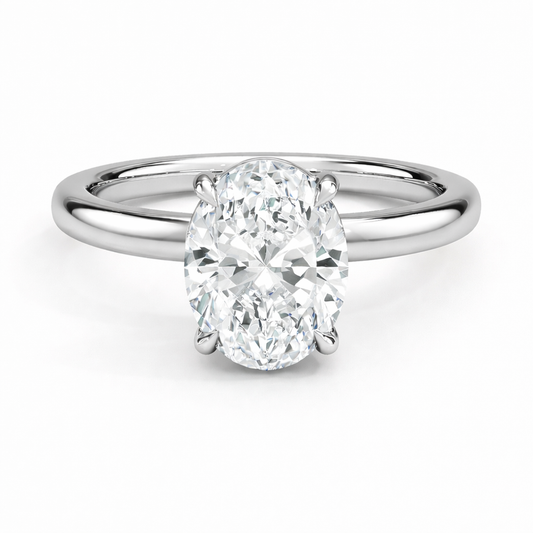 14K Oval Solitaire — Cathedral