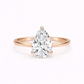 14K Pear Solitaire — Cathedral Round