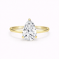 14K Pear Solitaire — Cathedral Round