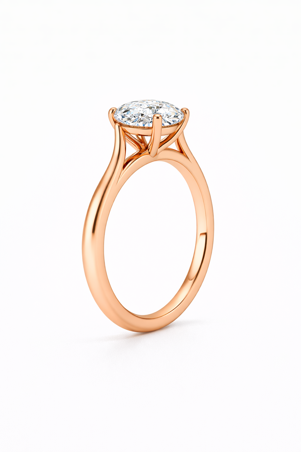 14K Round Solitaire — Cathedral