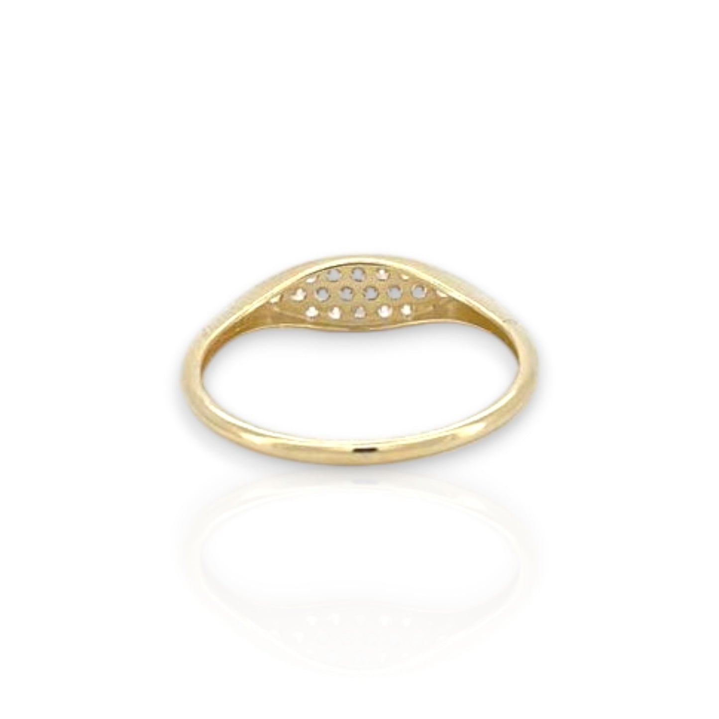 Leaf Ring CZ - 10K Yellow Gold