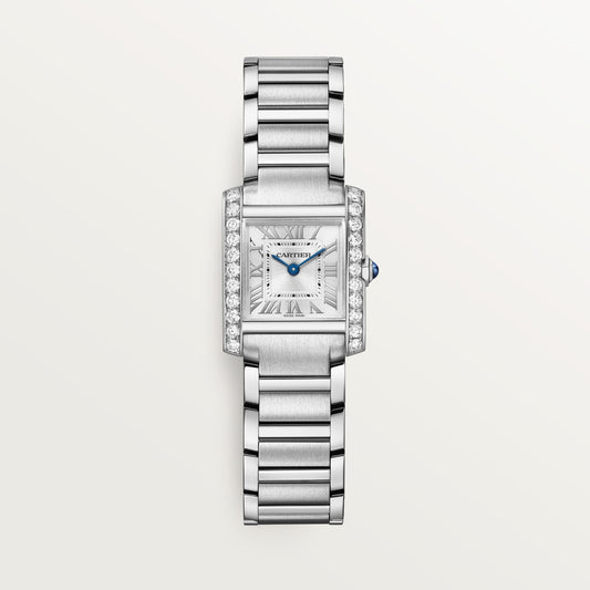 Cartier Tank Française W4TA0029 - Small model Steel, Silvered sunray Dial, Steel bracelet