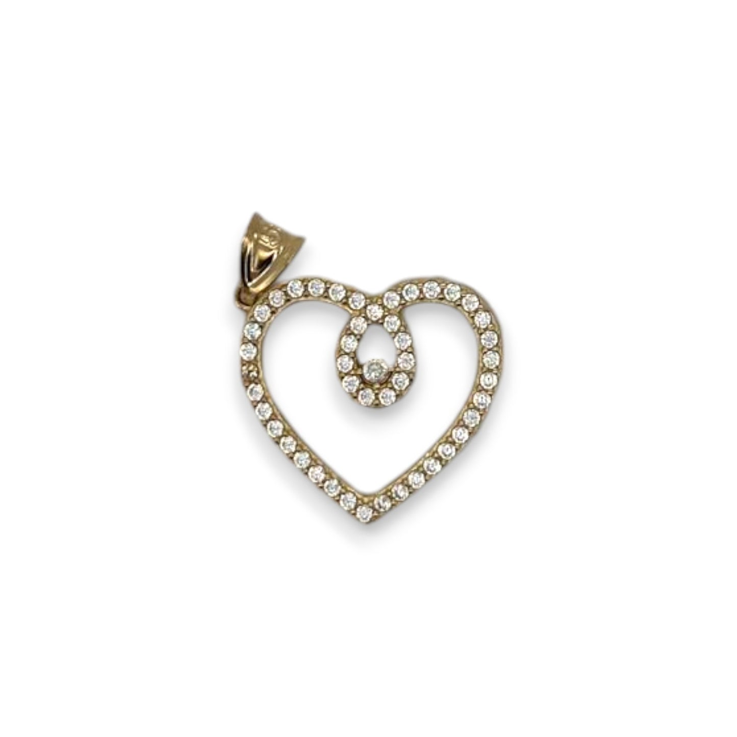 Heart CZ Pendant - 14K Yellow Gold