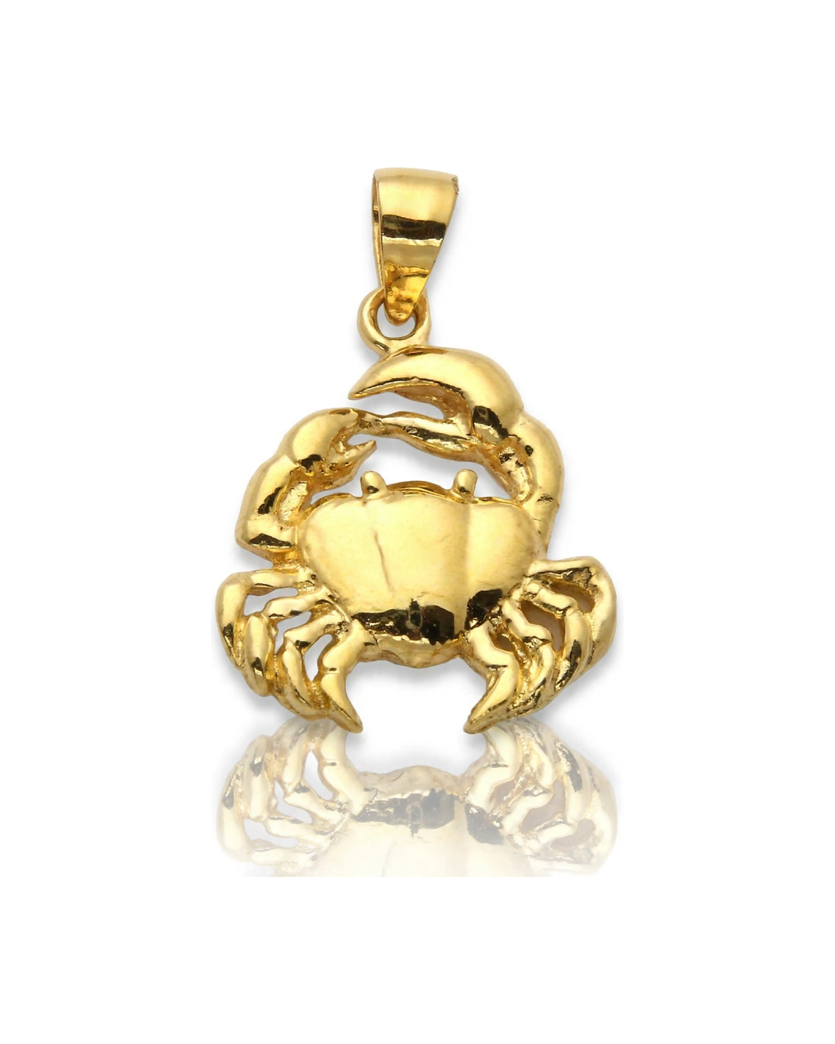 Crab Pendant with Round Shell - 10K Yellow Gold