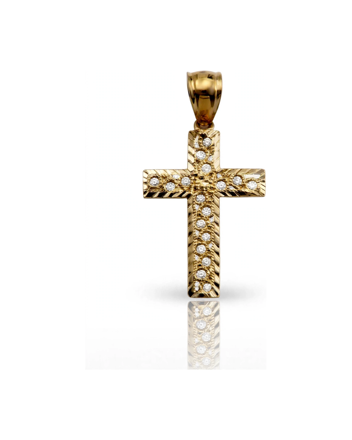 Cross Pendant CZ Mini - 10K Gold
