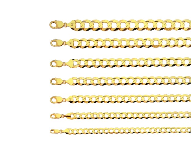 Curb Cuban Link Chain Necklace 14K Yellow Gold - Hollow