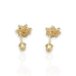 Tiny Flower CZ Stud Earrings - 10K Yellow Gold