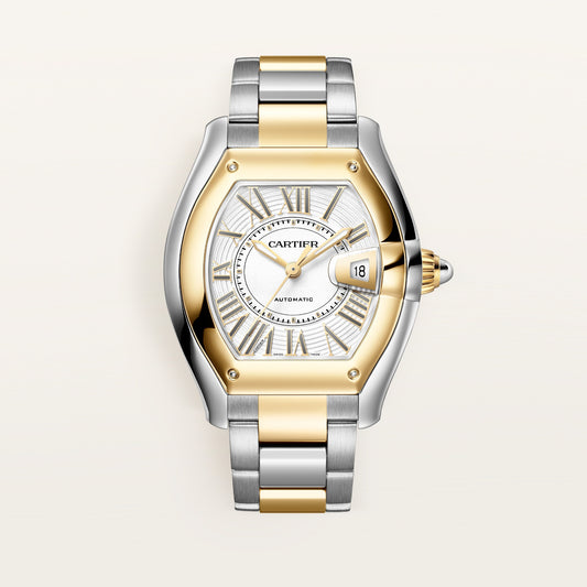 Cartier Roadster W2RD0010 - Large model Steel with 18K yellow gold bezel, White Dial, 18K yellow gold and steel bracelet