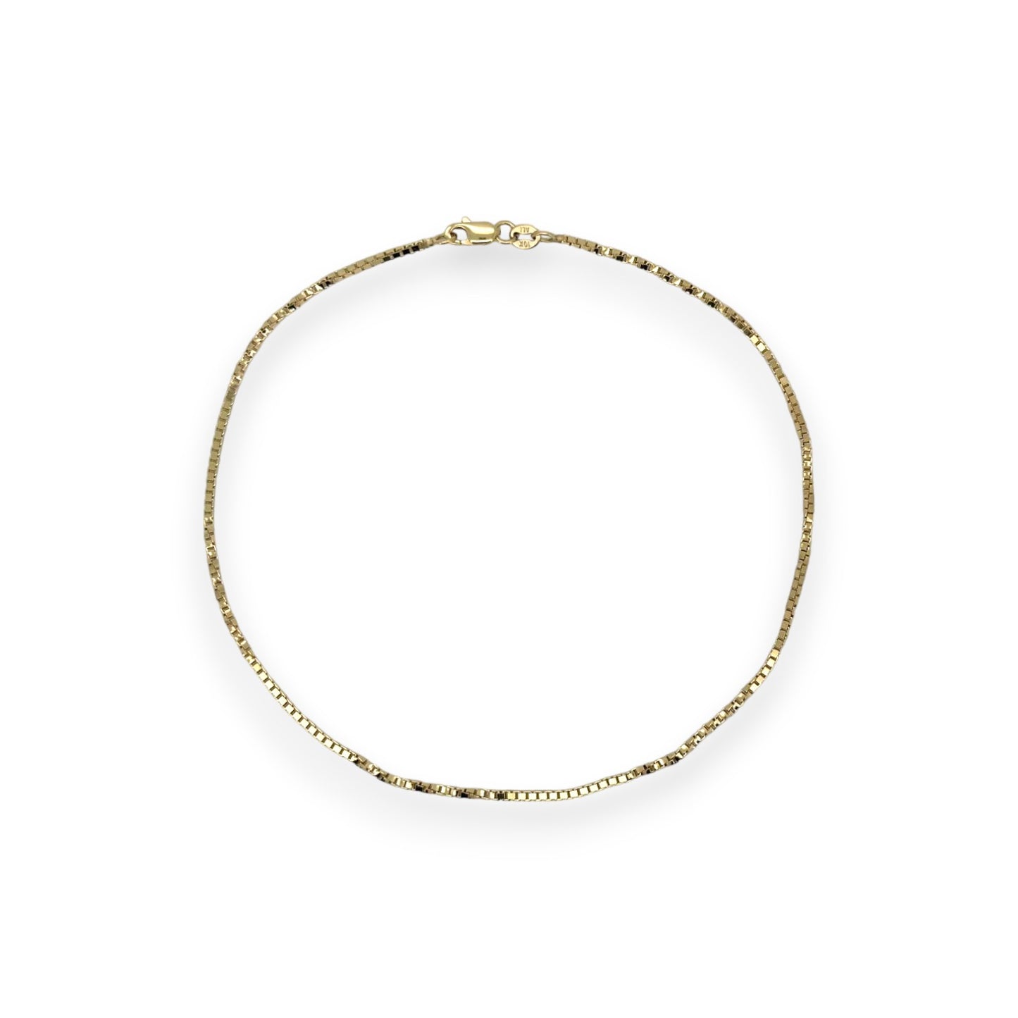 Boxchain Anklet - 10K Yellow Gold