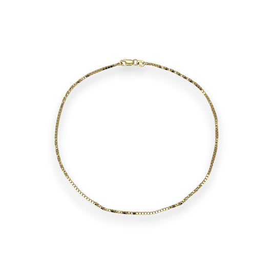 Boxchain Anklet - 10K Yellow Gold