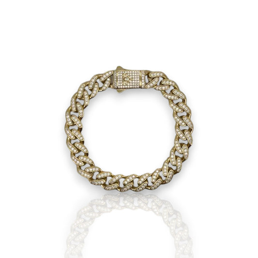 Monaco Link Cz Bracelet - 14K Yellow Gold