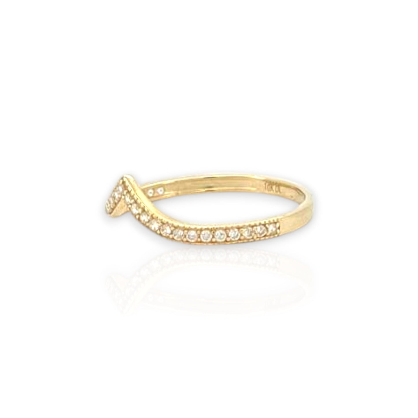 Crown Ring CZ - 10K Yellow Gold